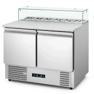 Саладетта Hurakan HKN-GXSD2GN-GC 2-х дверная с гранитной поверхностью и стеклом