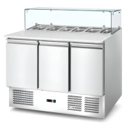 Саладетта Hurakan HKN-GXSD3GN-GC 3-х дверная с гранитной поверхностью и стеклом