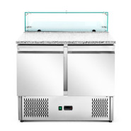 Саладета Hurakan HKN-PZLGV2S 2-х дверная с гранитной поверхностью и стеклом